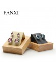 FANXI nowy ciemny szary lub beżowy stałe drewniane kolczyki stojak z wkładką z mikrofibry uchwyt na kolczyk Ear Drop organizator