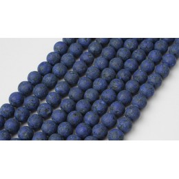 LanLi 8mm naturalna biżuteria granatowy Lapis Lazuli luźne koraliki DIY moda bransoletka naszyjnik kolczyki do uszu akcesoria