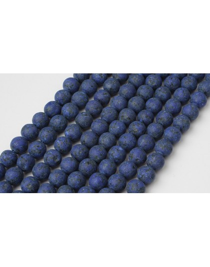 LanLi 8mm naturalna biżuteria granatowy Lapis Lazuli luźne koraliki DIY moda bransoletka naszyjnik kolczyki do uszu akcesoria
