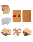 100 sztuk Kraft Paper Ear Stud powiesić Tag biżuteria karta kolczyki Kraft etykieta papierowa kolczyk papieru powiesić metka z c