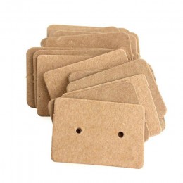 100 sztuk Kraft Paper Ear Stud powiesić Tag biżuteria karta kolczyki Kraft etykieta papierowa kolczyk papieru powiesić metka z c