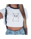 Krótki crop top z okrągłym dekoltem z krótkim rękawem biały seksowny modny młodzieżowy dla dziewczyn dla kobiet