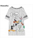 Hiawatha lato długi T koszula kobiety Cartoon drukowane drążą t-shirty Harajuku styl na co dzień luźne topy T2470