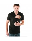 Plus rozmiar S-5XL nosidełko dla niemowląt odzież kangur T-Shirt dla ojca matki z dzieckiem z krótkim rękawem duża kieszeń wielo
