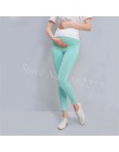Dla kobiet w ciąży legginsy w ciąży stałe spodnie bawełniane ubrania kobiet wysokiej talii regulowany pasek modalne spodnie dla 