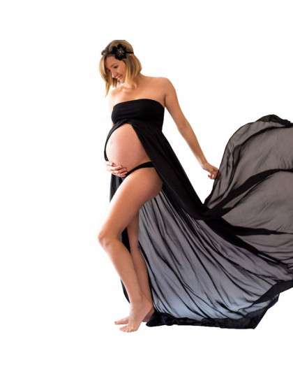 Sukienka ciążowa do sesji zdjęciowej szyfonowa sesja zdjęciowa Maxi suknia