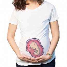 T-shirt Koszulka ciążowa Top z krótkim rękawem śmieszne ubrania dla kobiet w ciąży