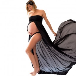 Szyfonowa sukienka ciążowa fotografia rekwizyty sukienka ciążowa do sesji zdjęciowej Maxi suknia sukienki dla kobiet w ciąży kob