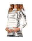 ARLONEET macierzyństwo karmienie piersią odzież mama w ciąży karmienie piersią z długim rękawem Stripe koszulka top bluzka ubran