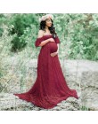 CHCDMP nowa elegancka koronkowa sukienka ciążowa fotografia rekwizyty długie sukienki kobiety w ciąży ubrania fantazyjne zdjęcie
