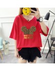 2019 lato nowego kobiet T-shirt Cute Cartoon Mickey Leopard Print Tee koszula luźne przypadkowa kobieta Harajuku Kawaii ubrania