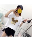 2019 lato nowego kobiet T-shirt Cute Cartoon Mickey Leopard Print Tee koszula luźne przypadkowa kobieta Harajuku Kawaii ubrania