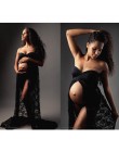Bez ramiączek koronkowe fotografia rekwizyty sukienki dla kobiet w ciąży kobiety odzież ciążowa sukienka ciążowa do sesji zdjęci