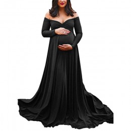 Modna Sukienka ciążowa do sesji zdjęciowej wieczorowa długa maxi dla kobiet w ciąży