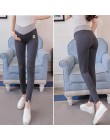 6026 2018 jesień moda Skinny Legging niskiej talii po drugiej stronie V brzucha spodnie z dzianiny odzież dla ciężarnych kobiet