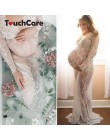 Touchcare koronkowe sukienki ciążowe fotografia rekwizyty przejrzyste w ciąży suknia wieczorowa sesja zdjęciowa suknia Hollow Ou