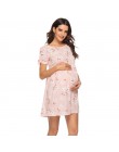 Vêtement femme 2019 kobiety w ciąży macierzyństwo pielęgniarstwo ubrania sukienka z mieszanki bawełny z krótkim rękawem, kwiatow