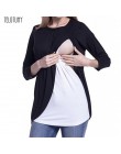 TELOTUNY karmienie piersią bluzki damska koszulka ciążowa z Wrap Top Embarazada suknia Cap rękawy podwójna warstwa bluzka T Shir