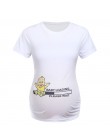Top dla kobiet w ciąży Plus rozmiar odzież ciążowa luźna koszulka list Cartoon drukuj bluzka koszula z długim rękawem wiosna w c