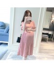 Lato sukienka ciążowa moda odzież damska 2018 odzież ciążowa ubrania sukienki szyfonowa Plus rozmiar odzież w ciąży BC1460