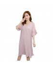 5305  3XL V Neck plisowane szyfonowa sukienka ciążowa 2019 lato koreański mody luźne odzież dla ciężarnych kobiet odzież ciążow