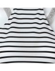 Modna letnia mini sukienka damska ciążowa dopasowana w paski bez rękawów z golfem biało czarna