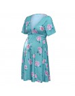 Sukienka do karmienia piersią z krótkim rękawem kwiat karmienie piersią wiosna sukienka kobiety do karmienia macierzyński ubrani