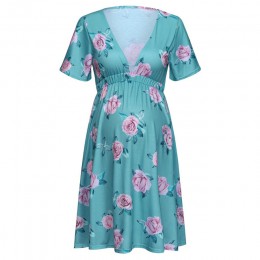Sukienka do karmienia piersią z krótkim rękawem kwiat karmienie piersią wiosna sukienka kobiety do karmienia macierzyński ubrani