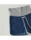 Denim macierzyński koreańska wersja luźne spodenki na co dzień dżinsy ubranie plus size w ciąży karmienie piersią brzuch kobiety