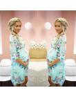 Kobiet w ciąży lato sukienka do karmienia piersią ubrania dla kobiet w ciąży pielęgniarstwo koszula nocna ciąża Floral sukienka 