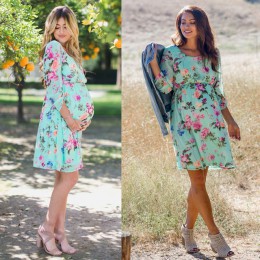 Kobiet w ciąży lato sukienka do karmienia piersią ubrania dla kobiet w ciąży pielęgniarstwo koszula nocna ciąża Floral sukienka 