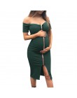 MUQGEW kobiety sukienka macierzyński fotografia rekwizyty solidna Zipper odzież ciążowa lato ciążowe suknie do sesji zdjęciowych