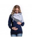 Sunbaby 2018 wiosna moda Casual patchwork odzież ciążowa z długim rękawem karmienie top bluza z kapturem dla kobiet w ciąży