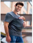 Modna funkcjonalna koszulka damska męska z obszerną kieszonką dla maluszka na brzuchu oryginalne nosidełko dla niemowląt