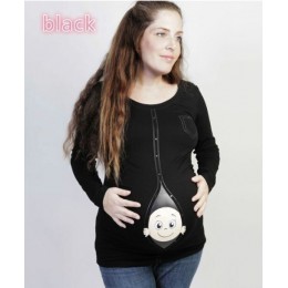 Nastolatek odzież ciążowa jesień z długim rękawem Funny T Shirt Plus rozmiar mama koszula macierzyński topy duży ciąży Tee dla k
