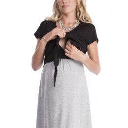 Bawełniane odzież ciążowa bluzki damskie karmienie piersią sukienki sukienka z krótkim rękawem dla kobiet w ciąży elegancki
