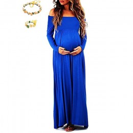 Odzież ciążowa fotografia rekwizyty ciąży sukienka bez ramiączek sukienka ciążowa z długim rękawem do fotografowania sukienka w 