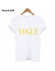 Harajuku mody VOGUE list wydrukowano koszulki damskie topy Tee t shirt kobiet dla kobiet tumblr czarny/biały kawaii krótki z dłu