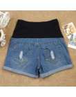 Krótkie jeansowe szorty dla kobiet w ciąży elastyczne z regulowanym pasem w talii na lato na wakacje modne