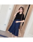 2133  stylowe Denim Patchwork bawełna sukienka ciążowa lato koreański mody 3XL odzież dla ciężarnych kobiet 4XL odzież ciążowa