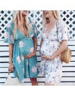 2019 lato dla kobiet w ciąży sukienki z krótkim rękawem odzież damska z krótkim rękawem w ciąży sukienka ciążowa kwiat ciążowe
