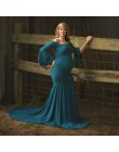 Bez ramiączek sukienka ciążowa do sesji zdjęciowej fotografia rekwizyty Maxi ciąży sukienki dla kobiet w ciąży ubrania dla kobie