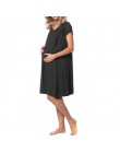 ENXI na co dzień ciążowe sukienka do karmienia piersią odzież ciąża w ciąży stałe kobiet karmiących piersią sukienka dla matki w