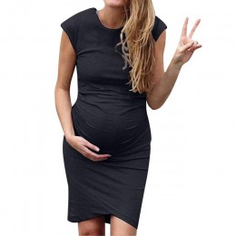 Sukienka ciążowa bez rękawów ubrania na co dzień letnie sukienki w ciąży Mama do kolan czarna sukienka wino granatowy