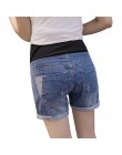 Spodenki ciążowe jeansowe krótkie z regulowanym pasem w talii modne na lato