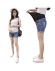 Spodenki ciążowe jeansowe krótkie z regulowanym pasem w talii modne na lato