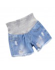 Krótkie jeansowe szorty dla kobiet w ciąży elastyczne z regulowanym pasem w talii na lato na wakacje modne