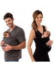 Dopasowanie rodzina nosidełko dla niemowląt odzież kangur T-Shirt dla ojca matki z dzieckiem z krótkim rękawem duża kieszeń kosz