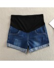 Nowy macierzyński krótkie spodnie jeansy spodnie dla kobiet w ciąży Denim brzuch elastyczny pas Adjustsable dżinsy krótkie dla k