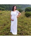 Fotografia rekwizyty sukienka ciążowa do sesji zdjęciowej długa koronkowa sukienka ciążowa fotografia odzież dla kobiet w ciąży